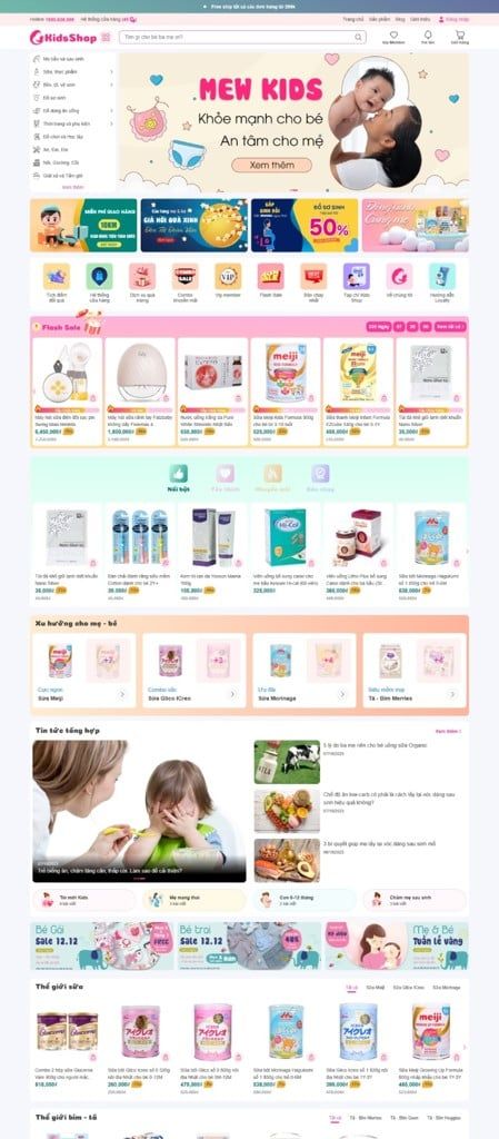 Mẫu website Kids Shop Kids Shop