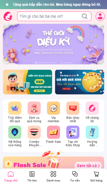 Mẫu website Kids Shop