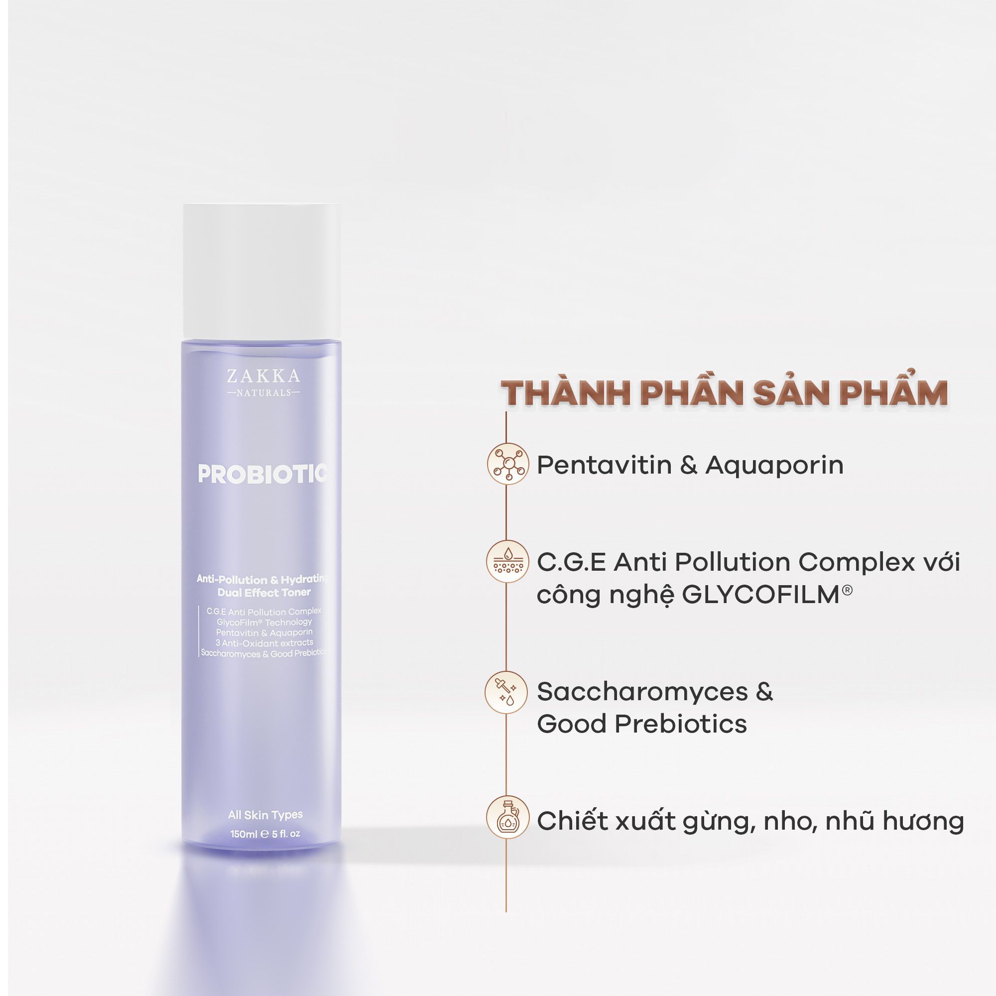  Toner Probiotic Dual Effect 2 Trong 1 Làm Sạch Bụi Mịn Và Cấp Ẩm 