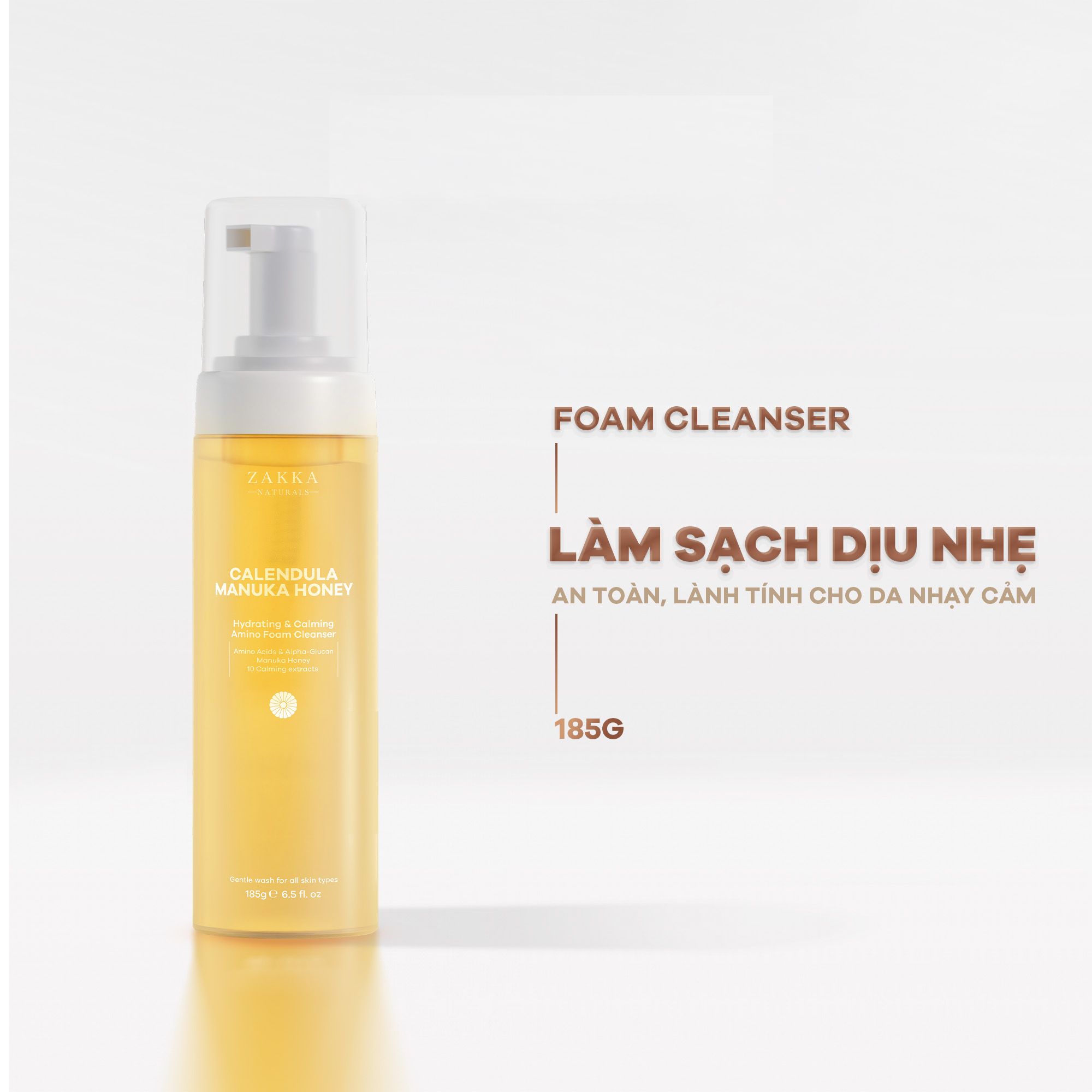  Sữa Rửa Mặt Hoa Cúc Calendula Manuka Honey Hydrating & Calming Amino Foam Cleanser 