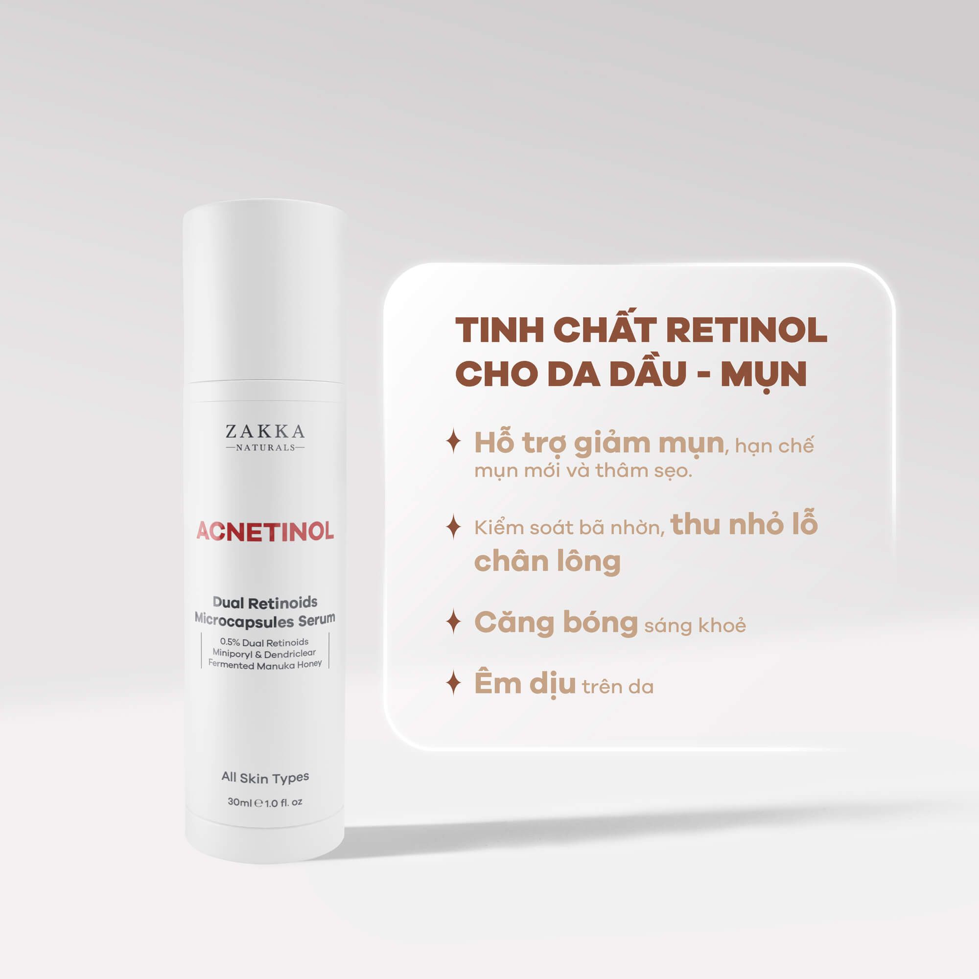  Tinh Chất Retinol 0.5 - ACNETINOL Dual Retinoids Microcapsules Serum 30ml 