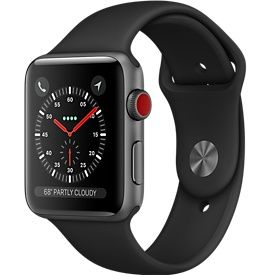 Apple Watch 42mm Space Gray Aluminum Case with Black Sport Band