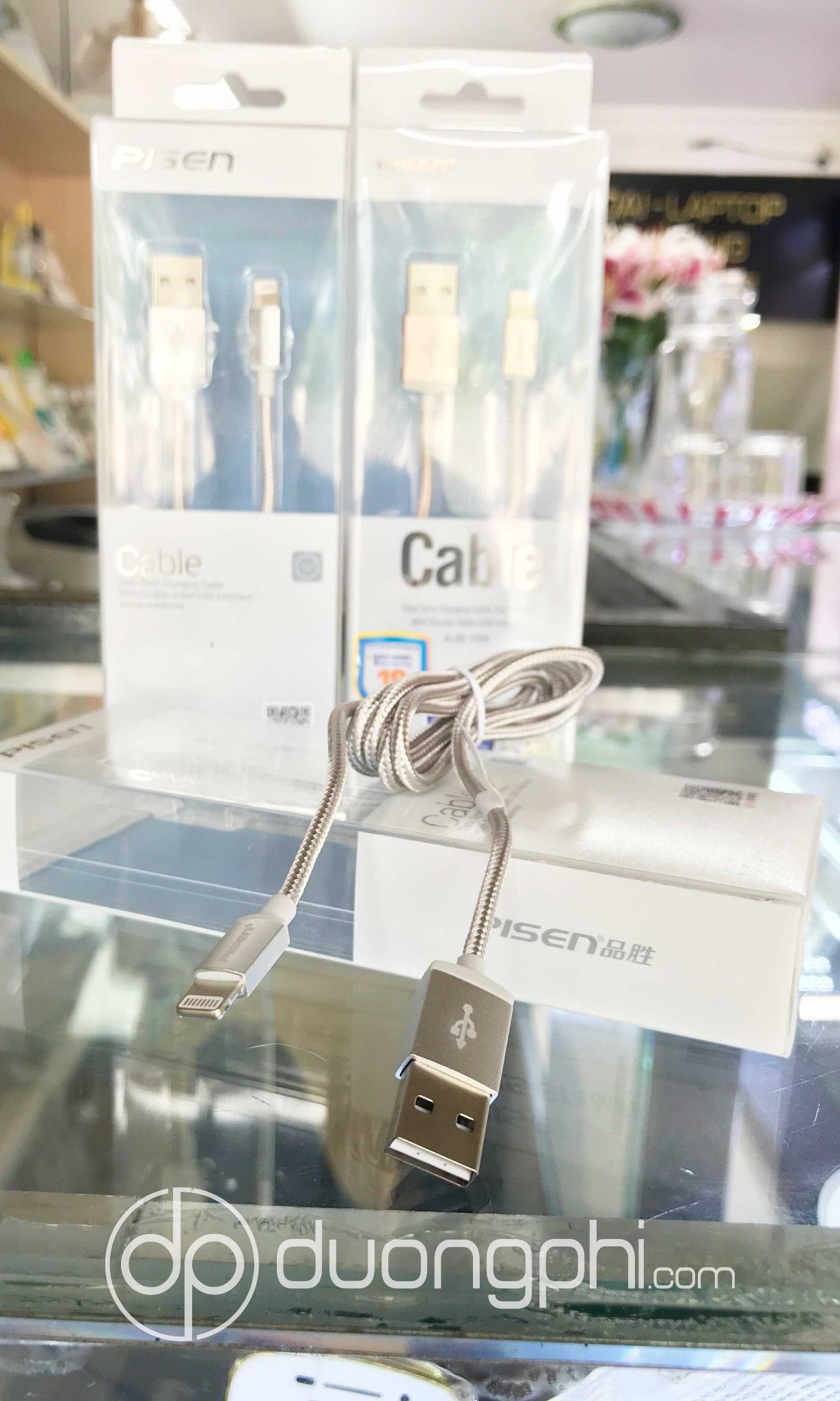 Cáp sạc truyền dữ liệu Lightning bọc dù Pisen cho iPhone 1000mm