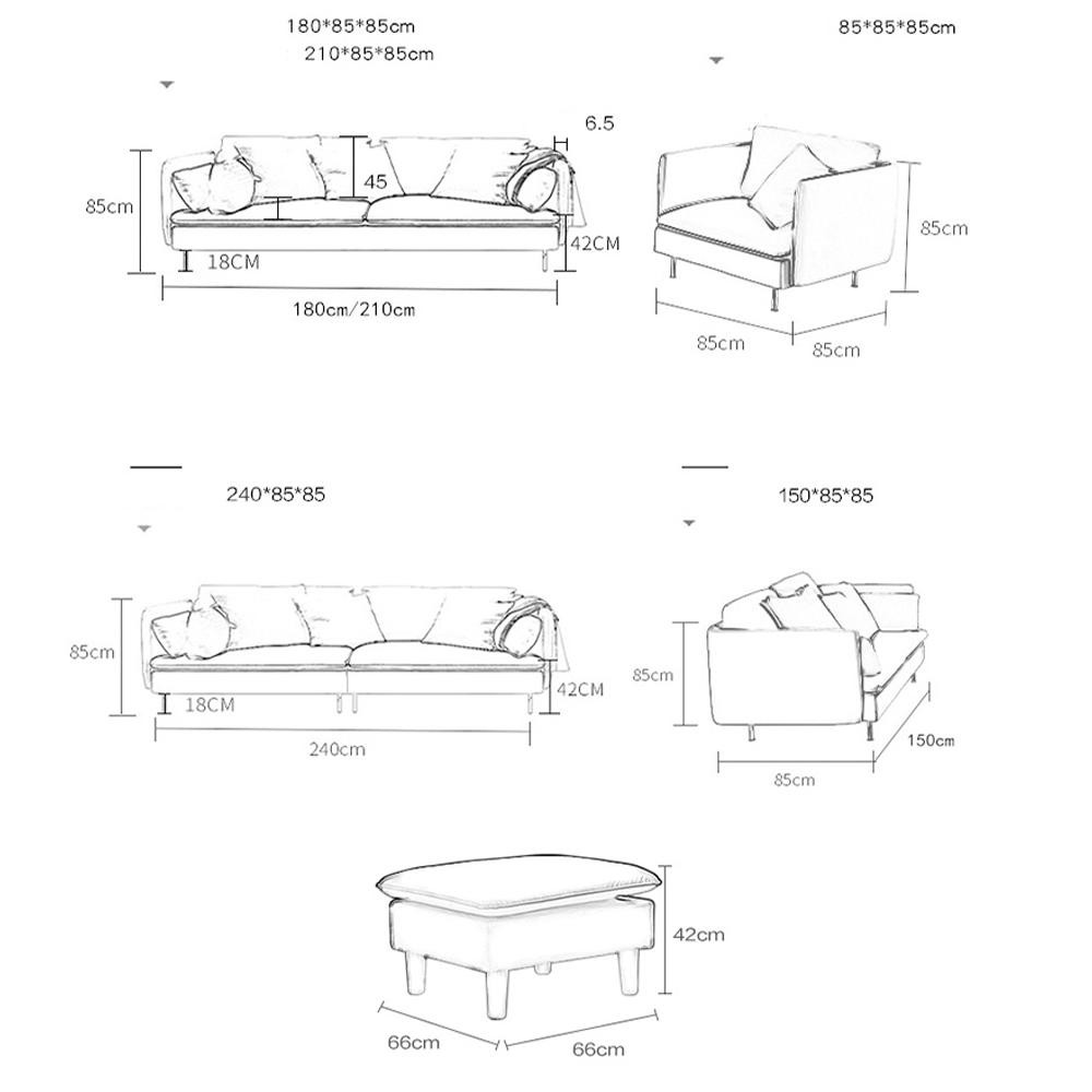 Sofa Phòng Khách TB002 – Nhiều màu trơn