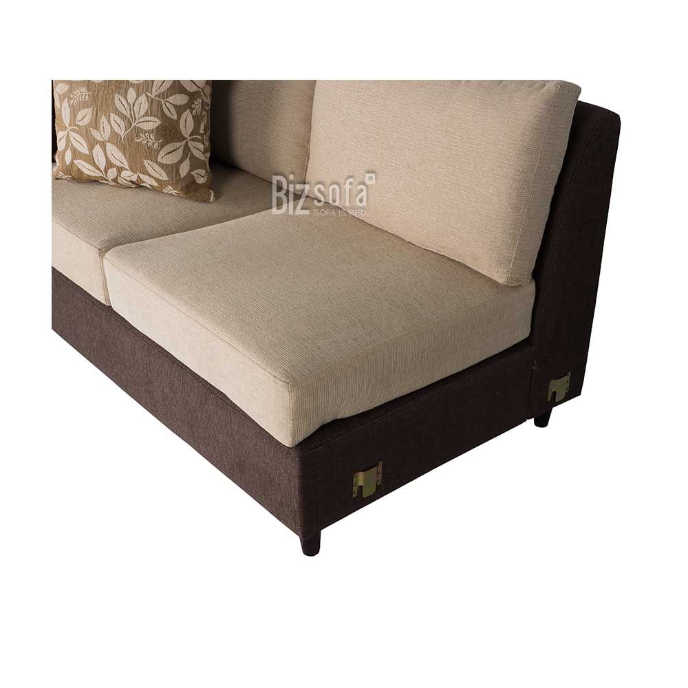 GHẾ SOFA GÓC L B433 – MÀU NÂU & KEM