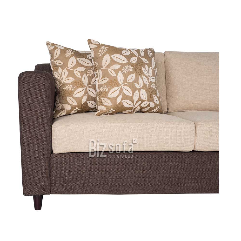 GHẾ SOFA GÓC L B433 – MÀU NÂU & KEM