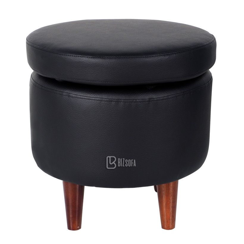 Ghế đôn tròn 2 lớp Simili B535- Black PU