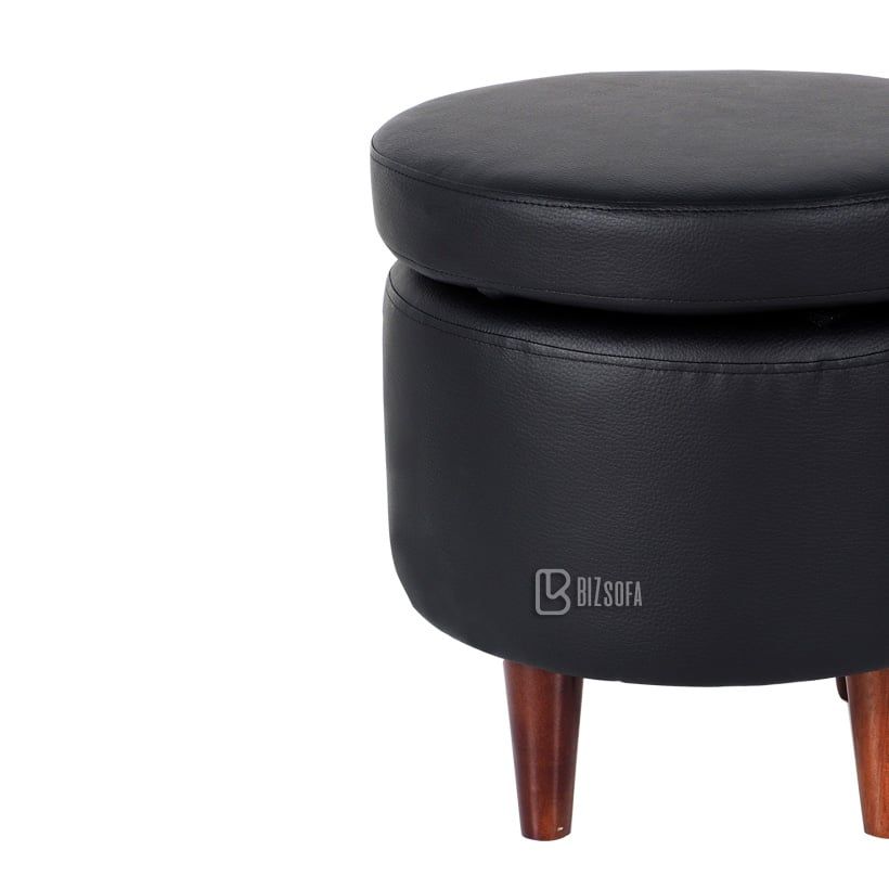 Ghế đôn tròn 2 lớp Simili B535- Black PU
