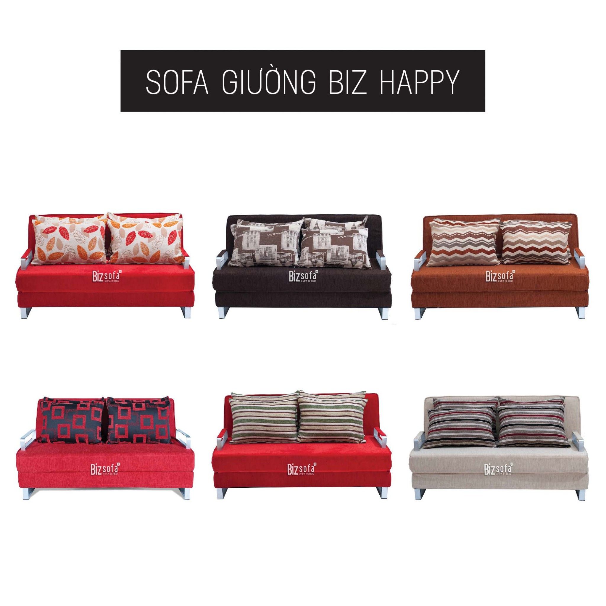 Sofa Giường Biz Happy Nhiều Màu Trơn