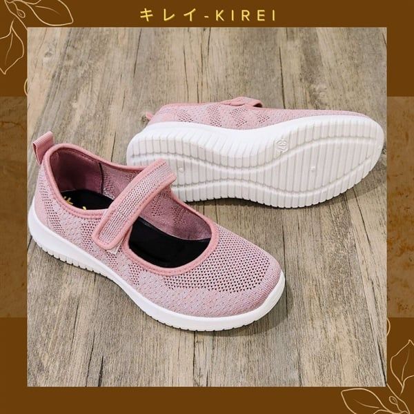 Giày Búp Bê Kirei Quai Dán BG Hồng