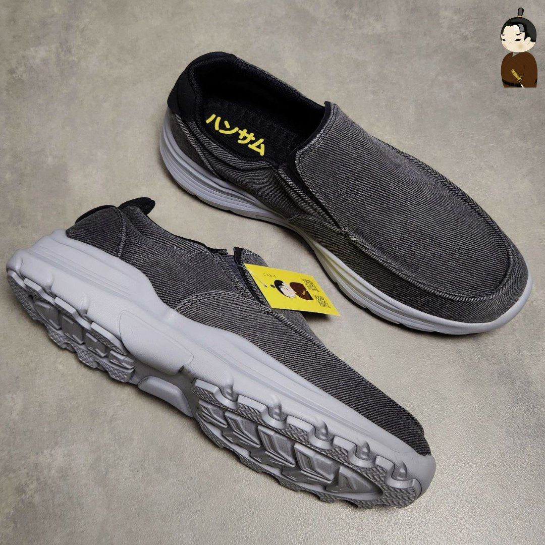 Giày lười Hansamu Walk đế siêu nhẹ BG Dark Grey