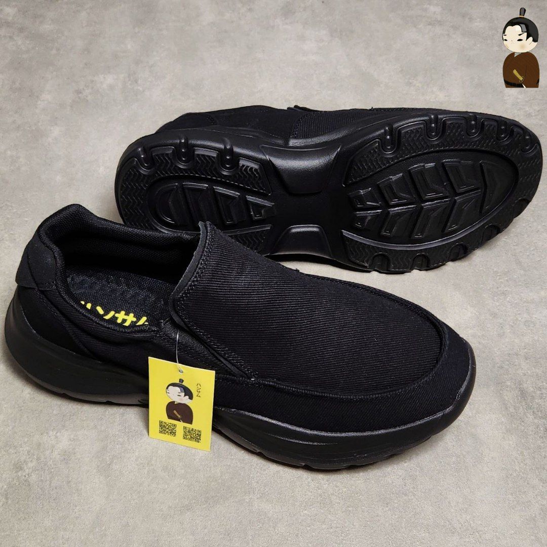 Giày lười Hansamu Walk đế siêu nhẹ BG Black