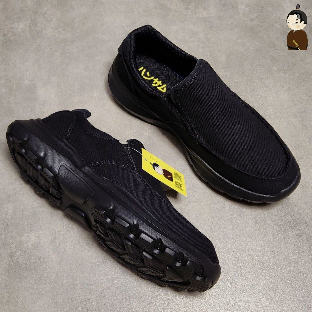 Giày lười Hansamu Walk đế siêu nhẹ BG Black