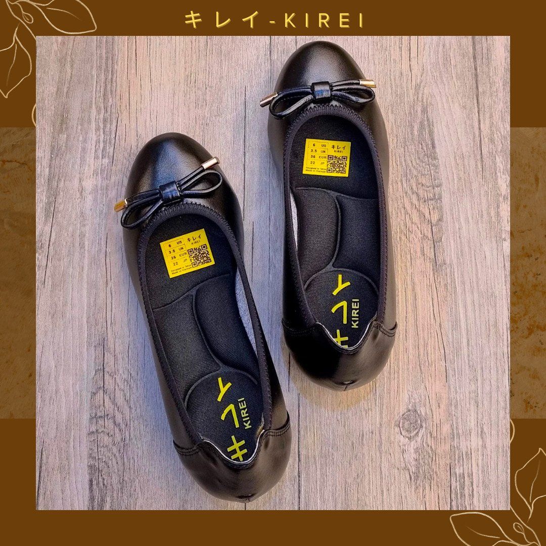 Kirei Office Hi Giày Búp Bê Đế Xuồng Ultra 4P Đen