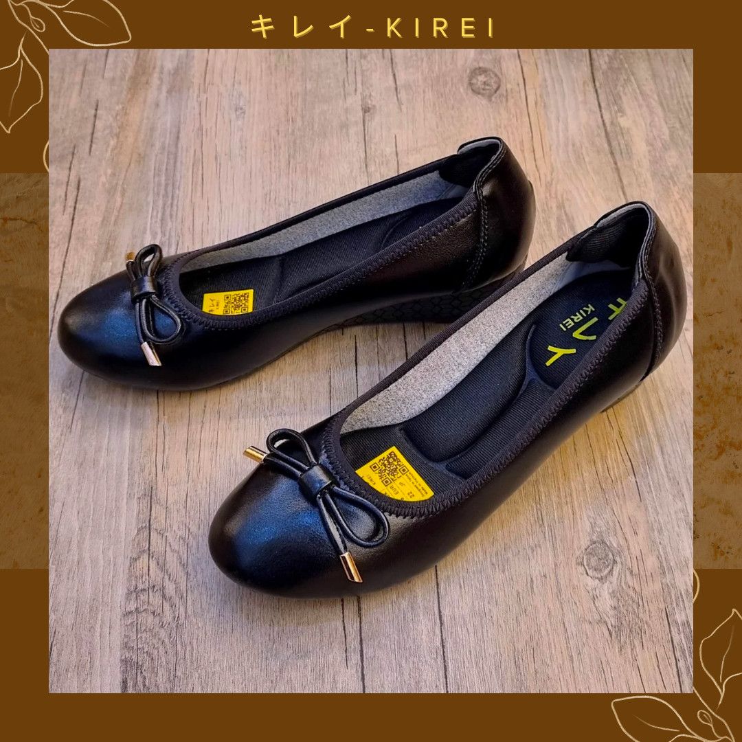 Kirei Office Hi Giày Búp Bê Đế Xuồng Ultra 4P Đen