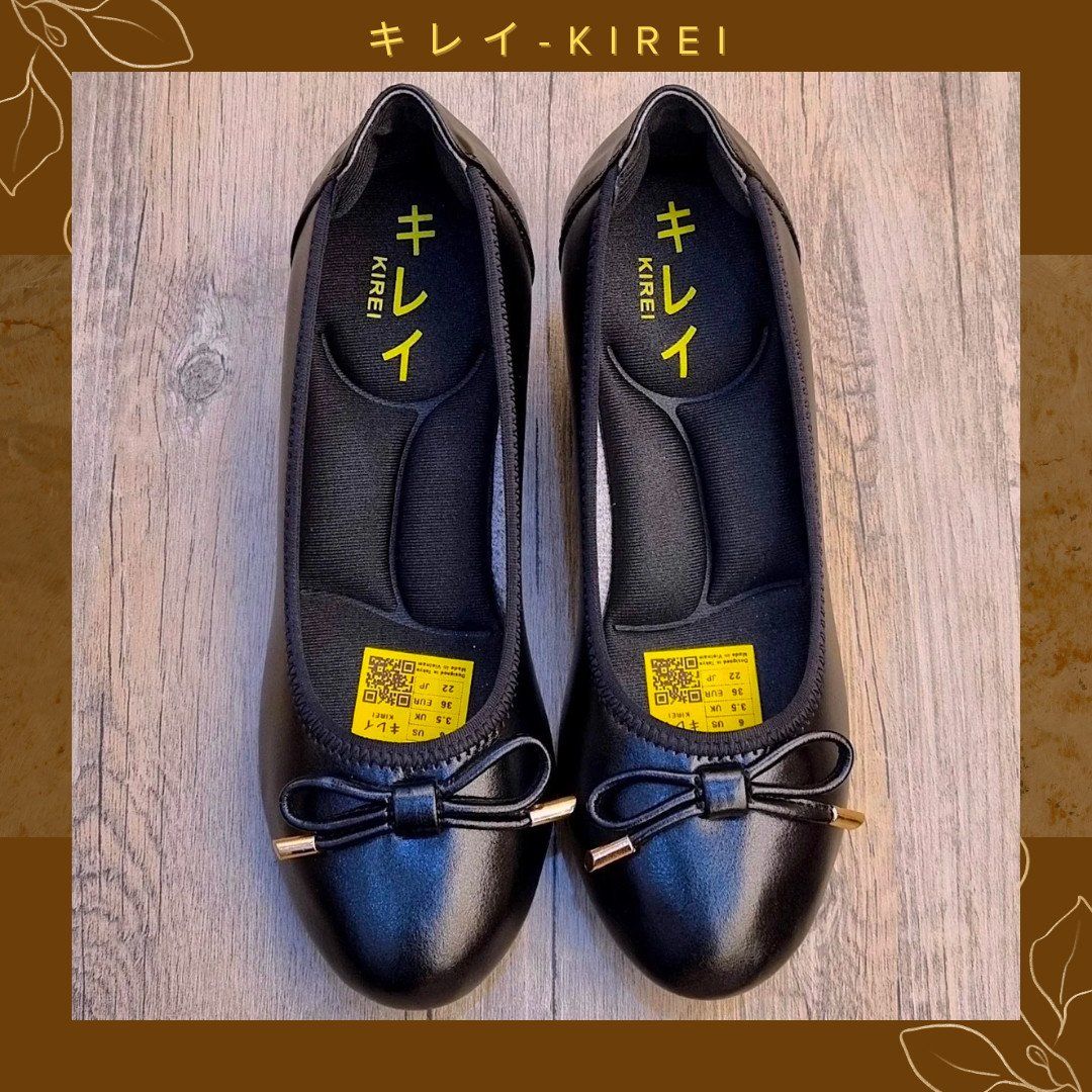 Kirei Office Hi Giày Búp Bê Đế Xuồng Ultra 4P Đen