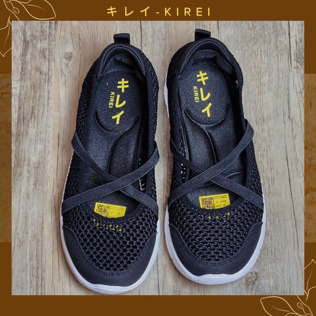 Giày Nhật búp bê Kirei breathable walk straps V2 HD Đen