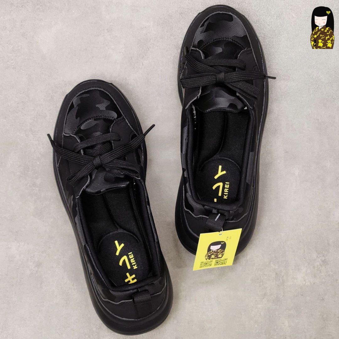 Giày Kirei Walk on Breathable Cột dây BG Đen Camo