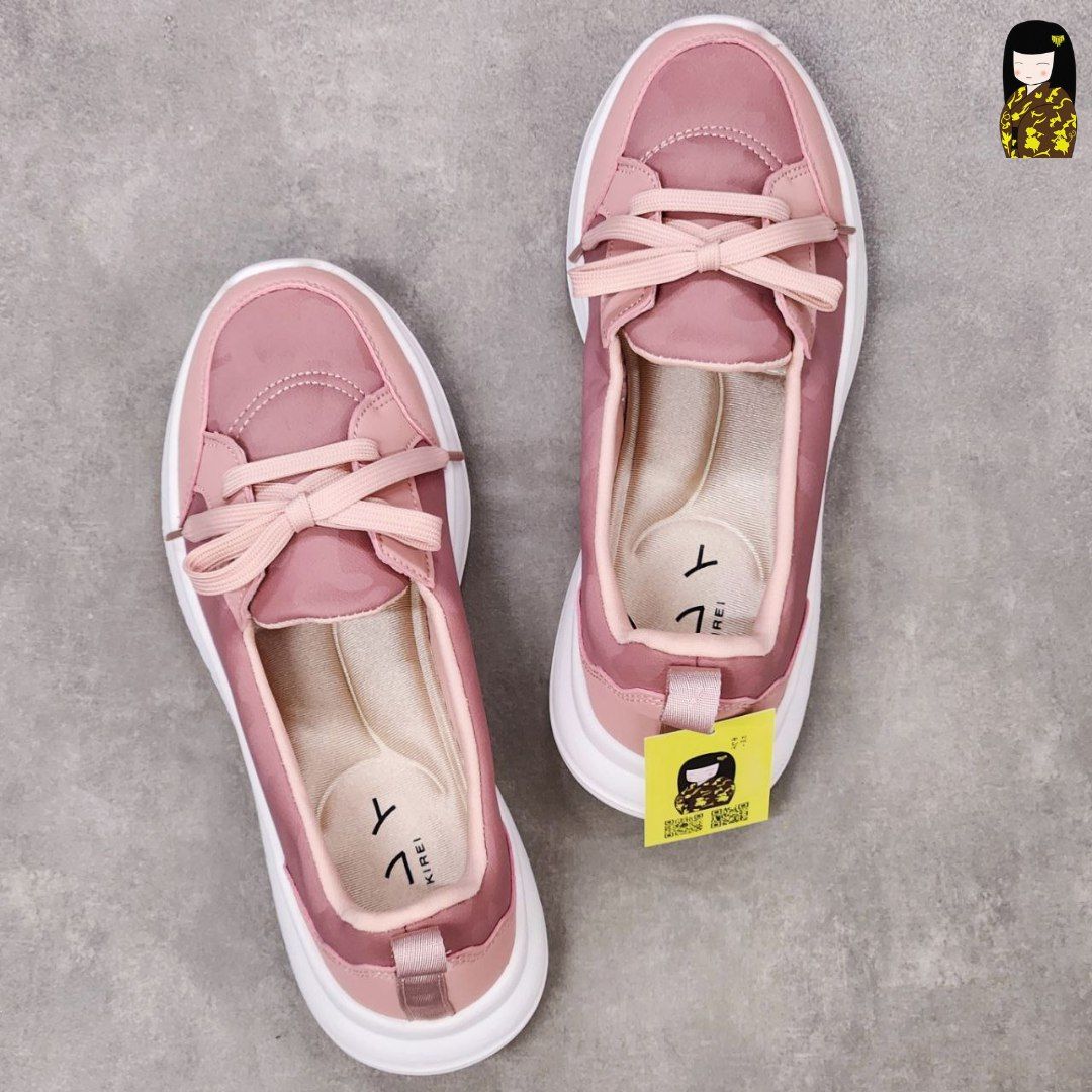 Giày Kirei Walk on Breathable Cột dây BG Hồng Camo