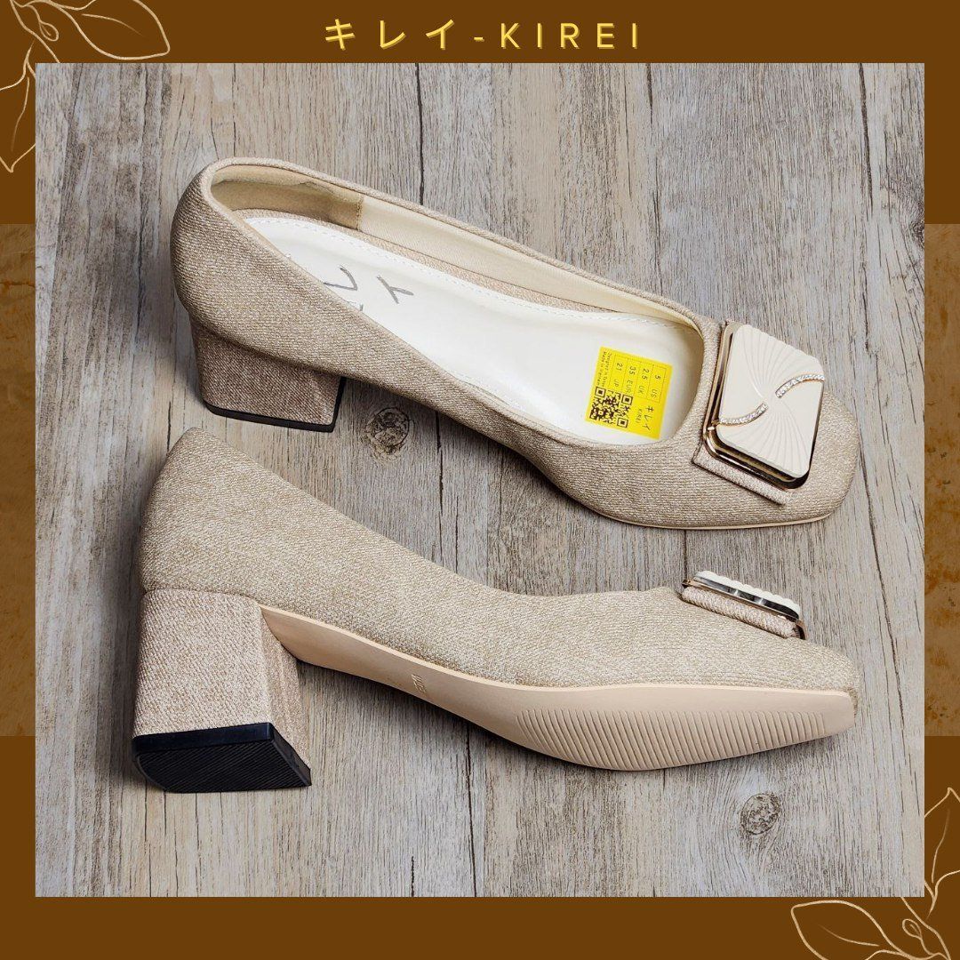 Giày Kirei cao gót 3D-Print 4P CP Khaki