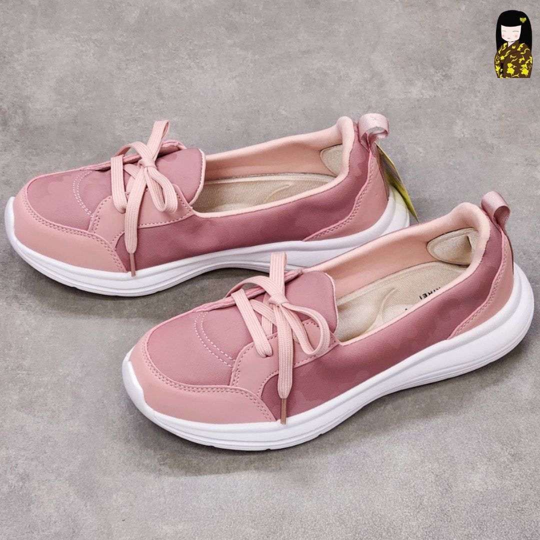 Giày Kirei Walk on Breathable Cột dây BG Hồng Camo