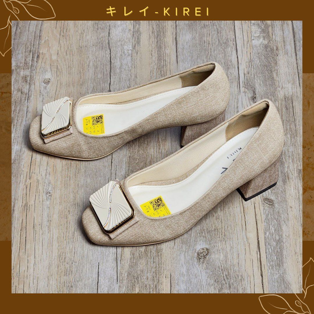 Giày Kirei cao gót 3D-Print 4P CP Khaki
