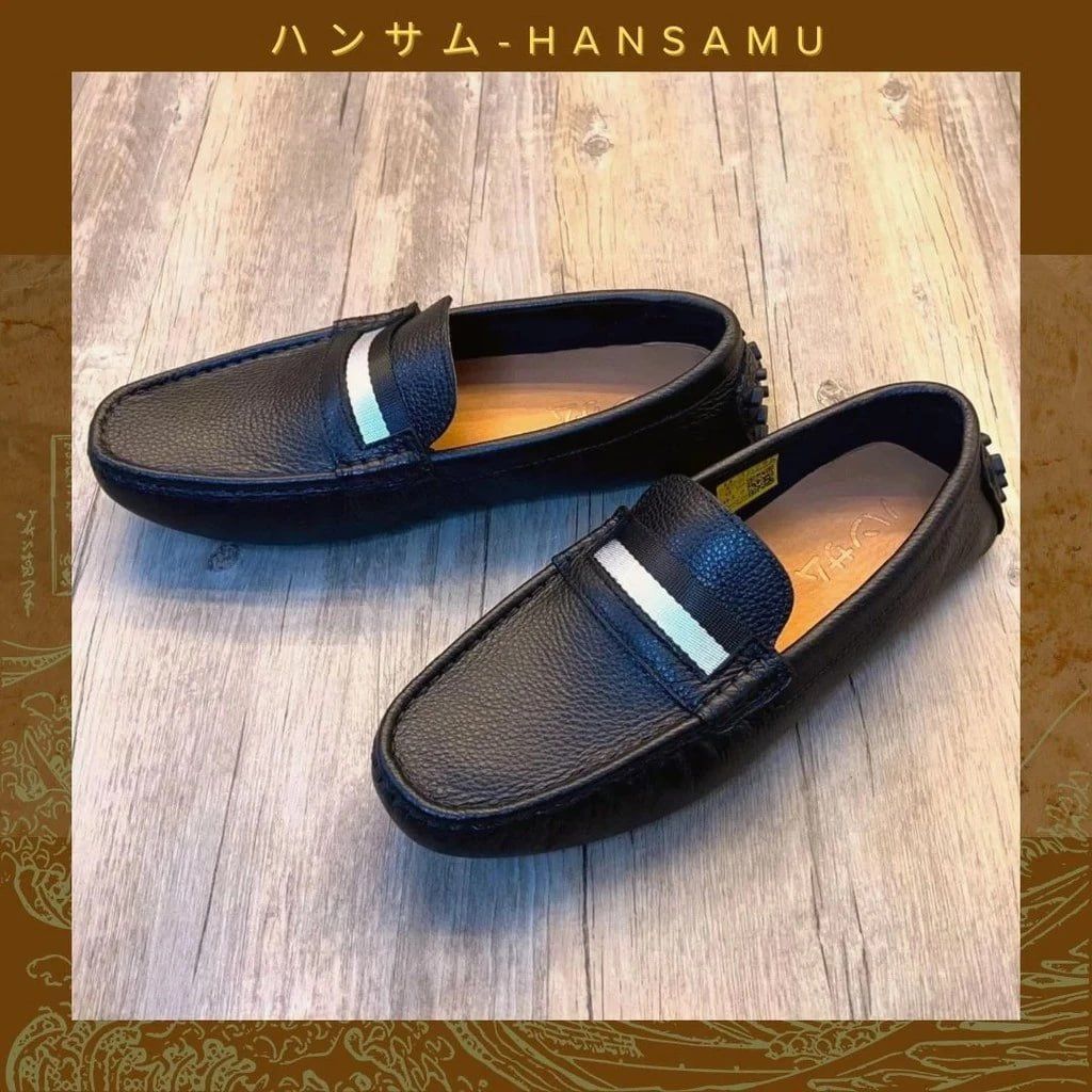 Giày Mọi Nhật Hansamu Penny Vải HO Đen