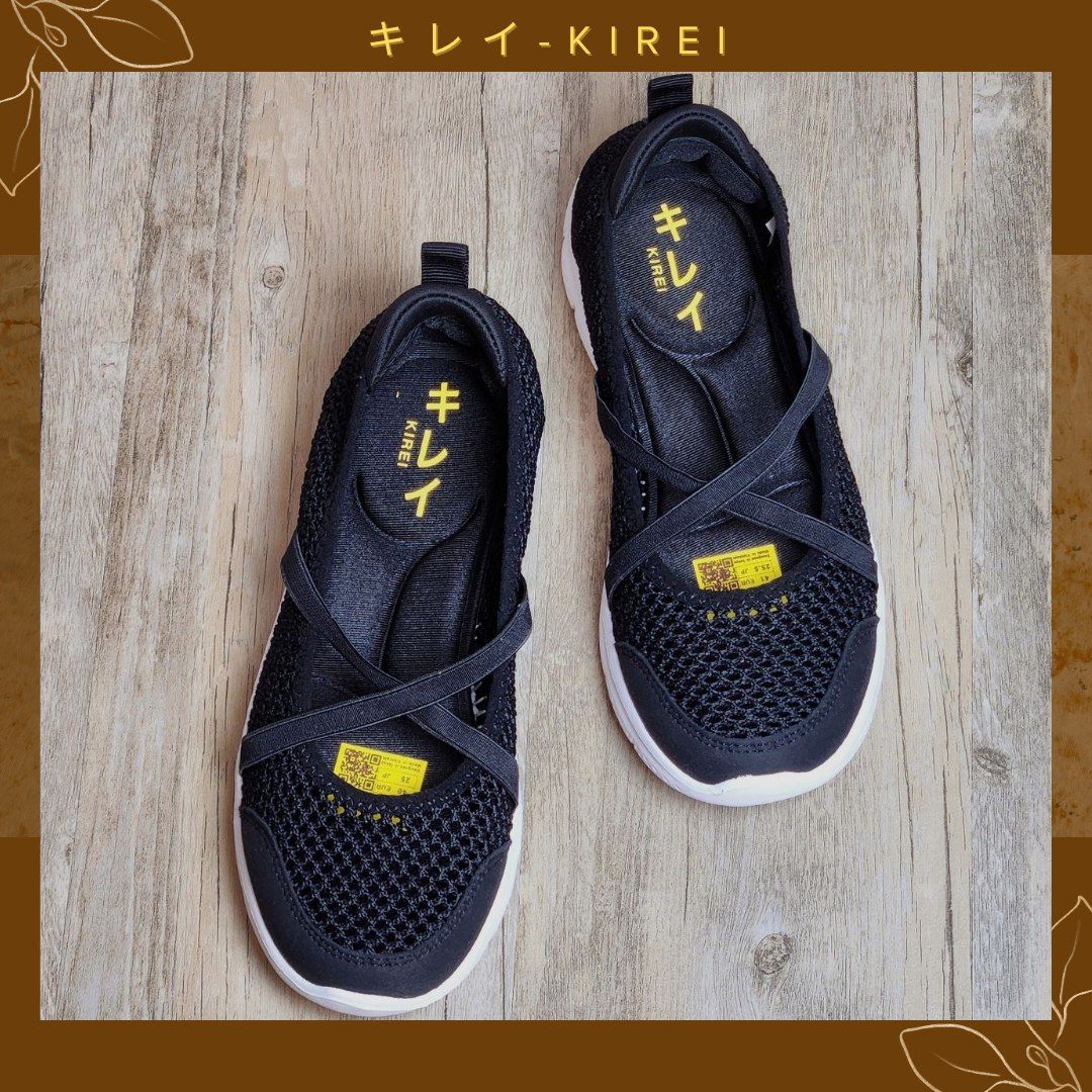 Giày Nhật búp bê Kirei breathable walk straps V2 HD Đen