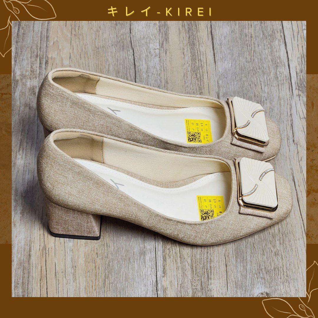 Giày Kirei cao gót 3D-Print 4P CP Khaki