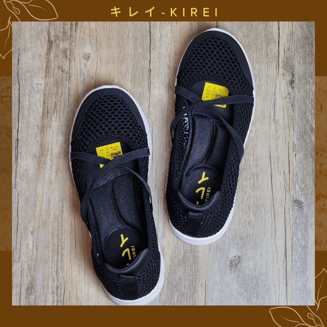 Giày Nhật búp bê Kirei breathable walk straps V2 HD Đen