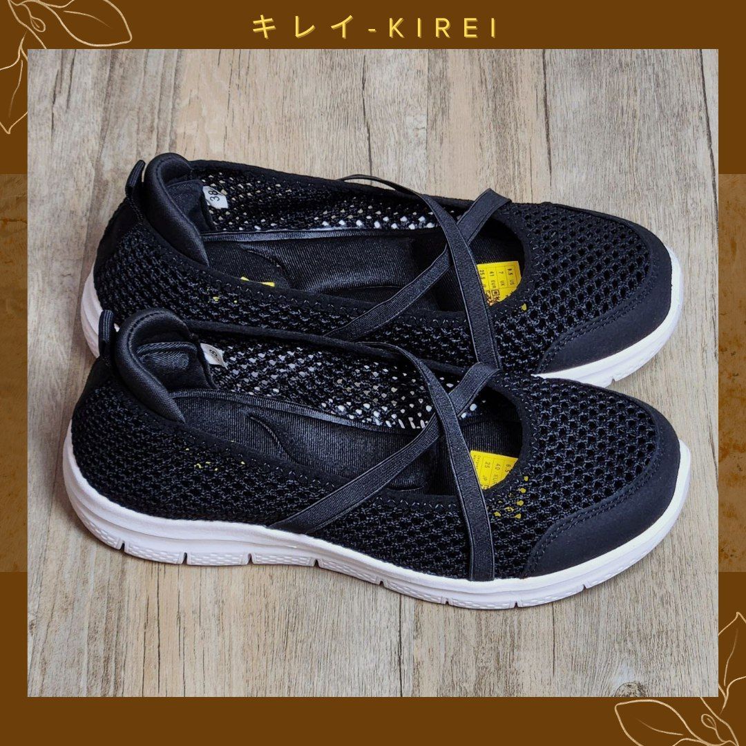 Giày Nhật búp bê Kirei breathable walk straps V2 HD Đen