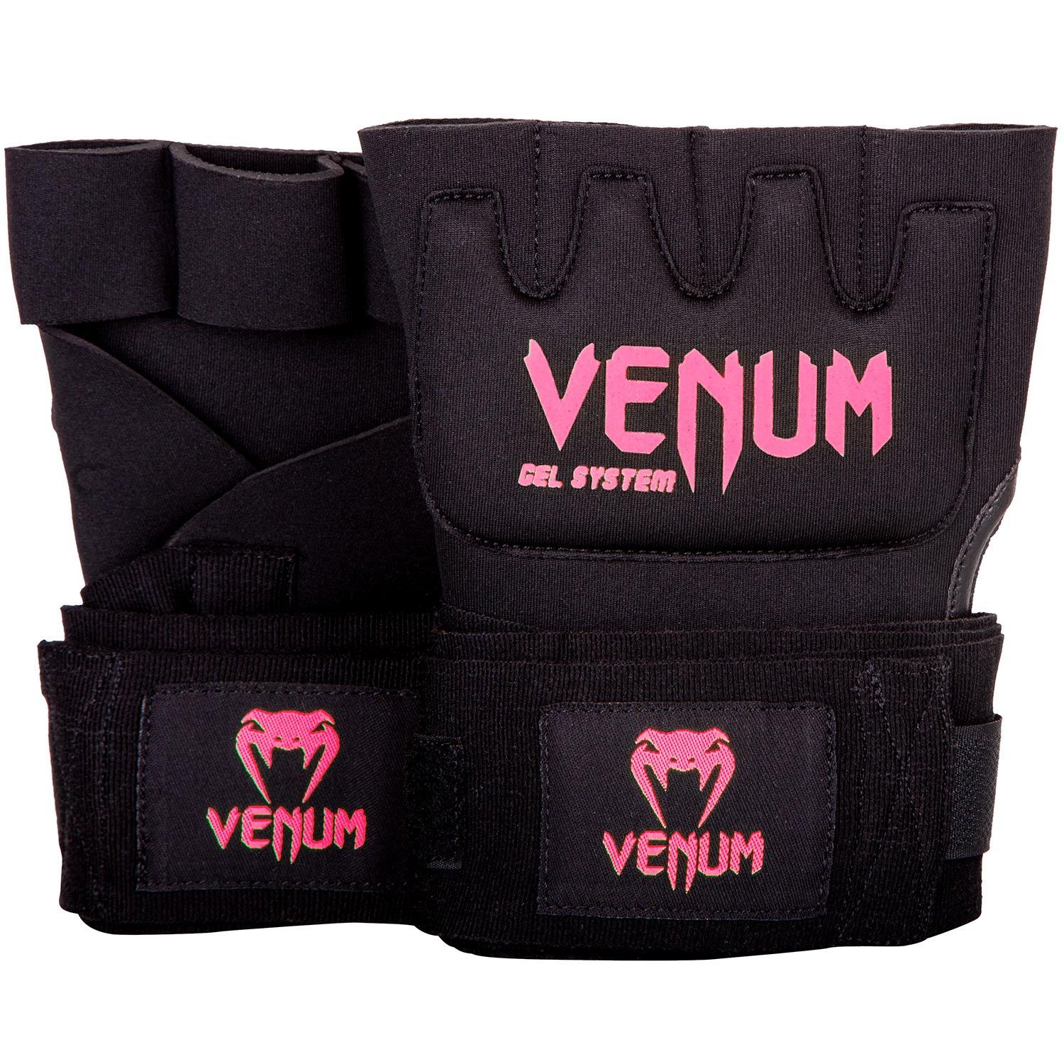 Băng Tay Xỏ Venum Kontact Gel Glove Wraps - Black/Pink