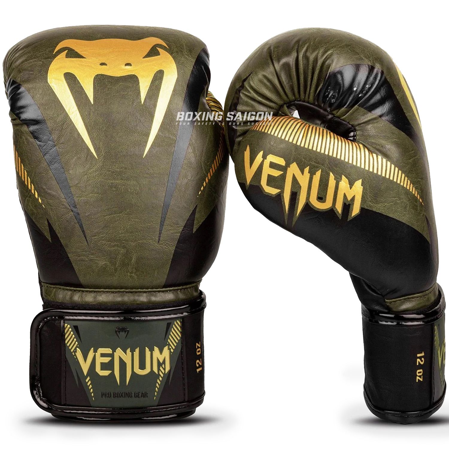 Găng Tay Venum Impact Boxing Gloves - Khaki/Gold