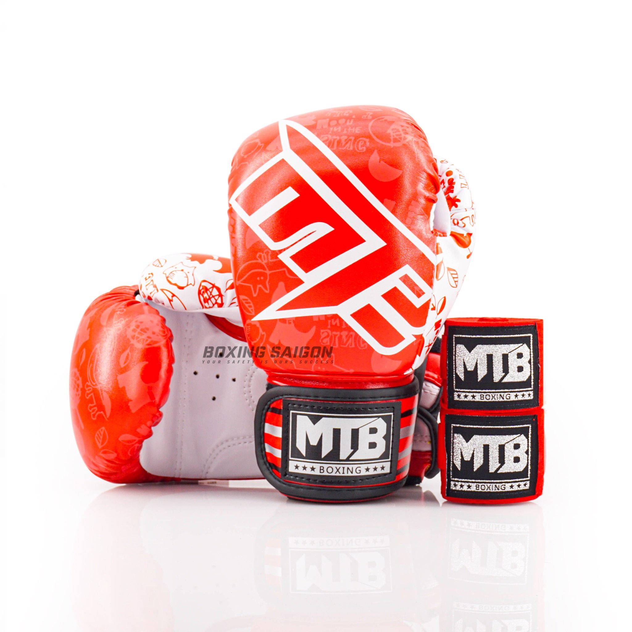 COMBO GĂNG TAY TRẺ EM MAX MTB NEW KIDS BOXING GLOVES - RED