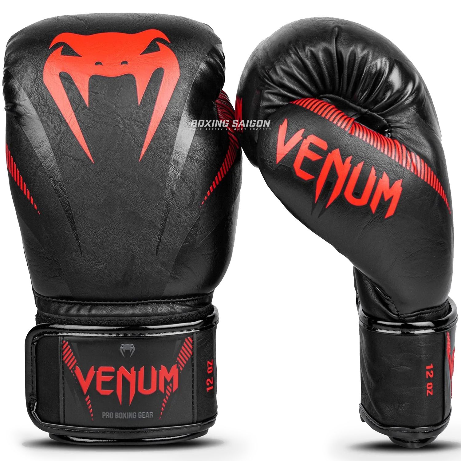 Găng Tay Venum Impact Boxing Gloves - Black/Red