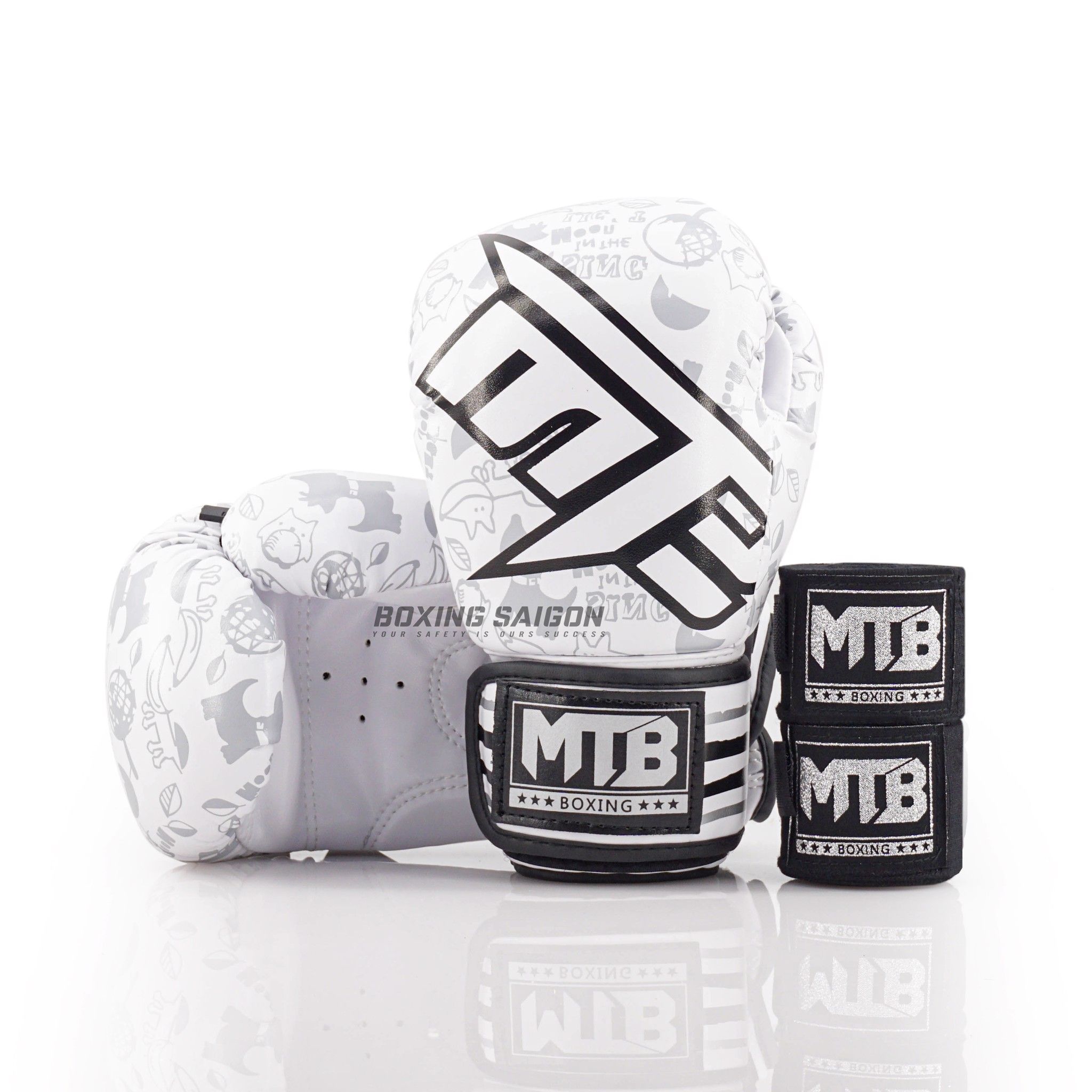 COMBO GĂNG TAY TRẺ EM MAX MTB NEW KIDS BOXING GLOVES - WHITE