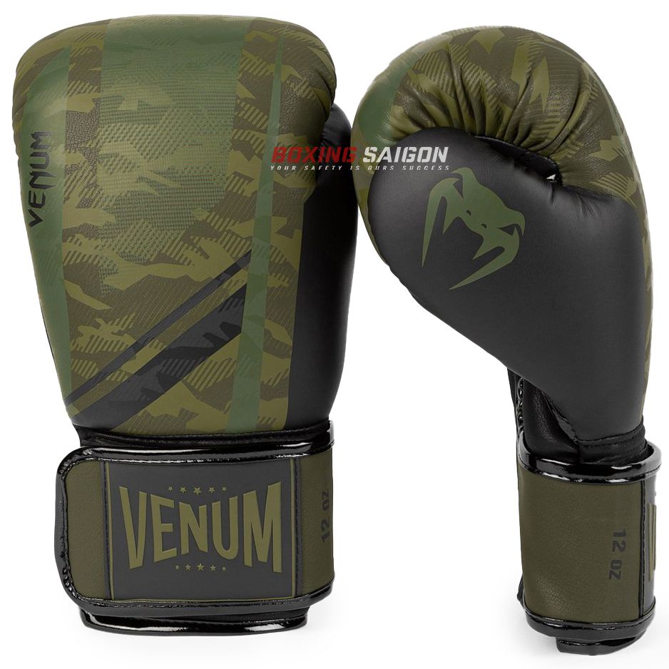Găng Tay Venum Trooper Boxing Gloves - Forest Camo/Black