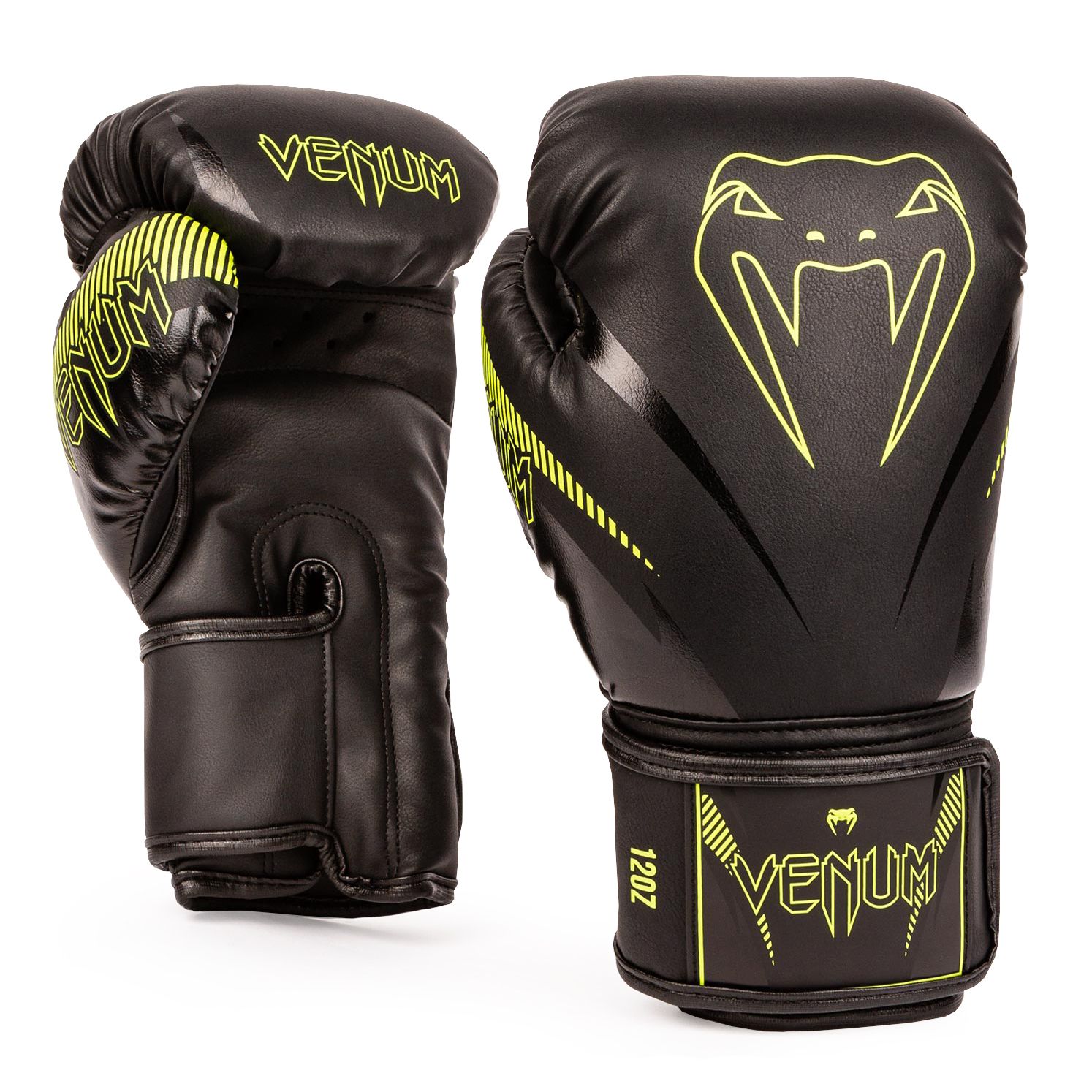 Găng tay Venum Impact Boxing Gloves - Black/Neo Yellow
