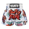 Quần Tuff Muay Thai Boxing Shorts White Japanese Koi Fish With Muay Thai Text