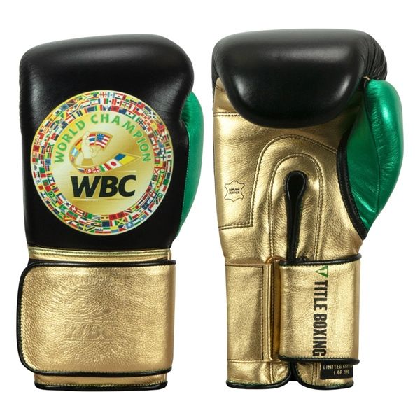 Găng Tay TITLE WBC Green Belt Bag Gloves - Black/Green