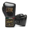 Găng Tay Leone Orlando Tricolore Boxing Gloves Velcro - Black