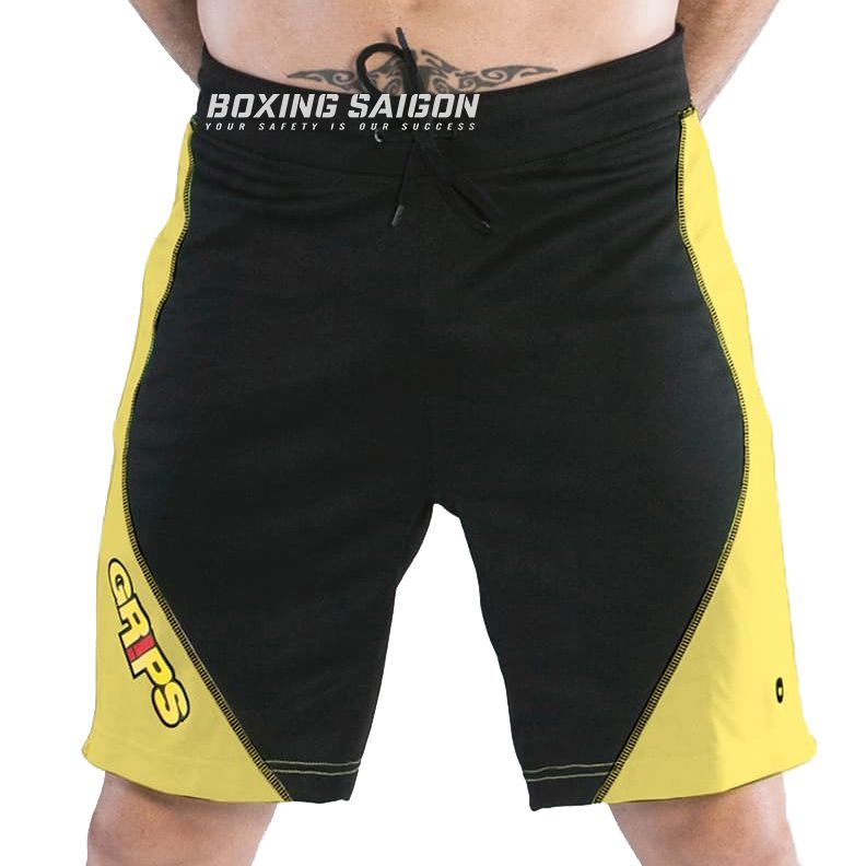 Quần MMA Grips Mesh Training Shorts - Black/Yellow