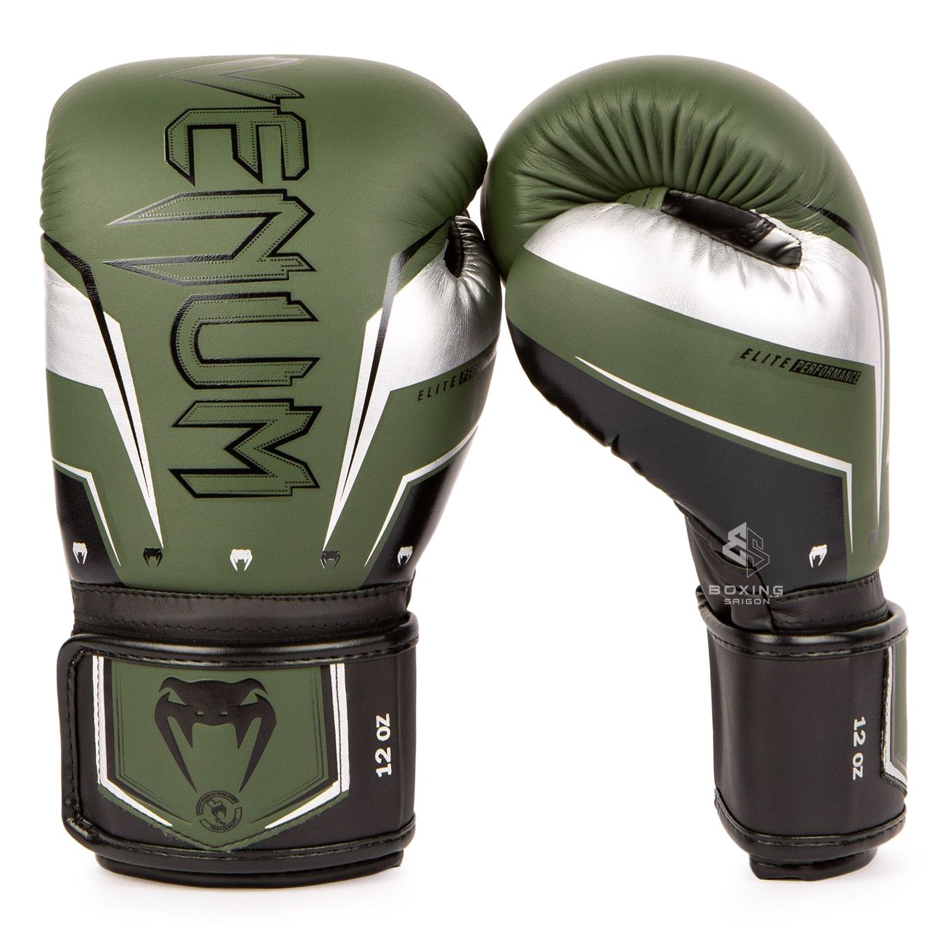 Găng Tay Venum Elite Evo Boxing Gloves - Khaki/Silver