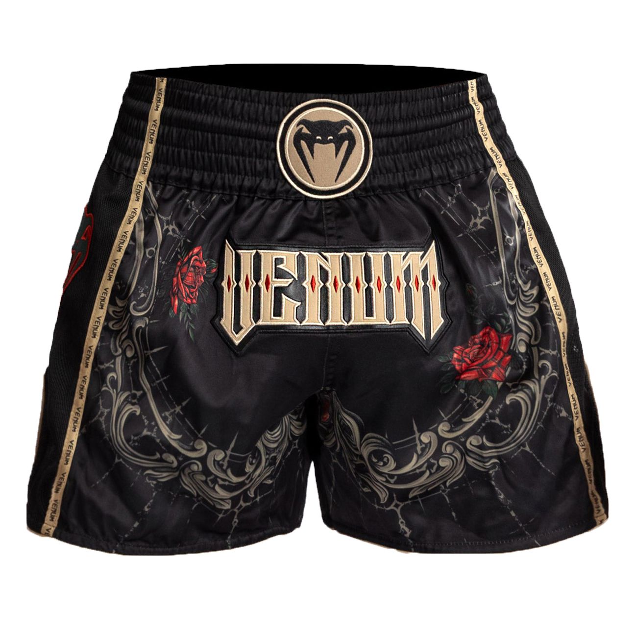 Quần Venum Santa Muerte 5.0 Muay Thai Shorts - Deep Black/Gold