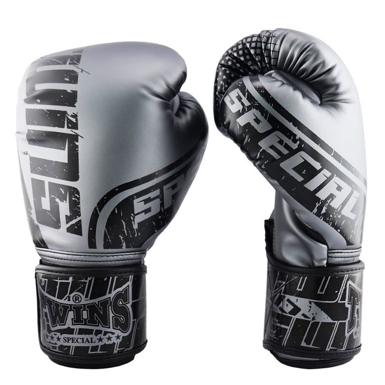 Găng Tay Twins FBGVS12-TW7 New PU Velcro Boxing Gloves - Black/Grey