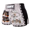 Quần TUFF Muay Thai Boxing Shorts New Retro Style Grey Hanuman Yantra with War Flag