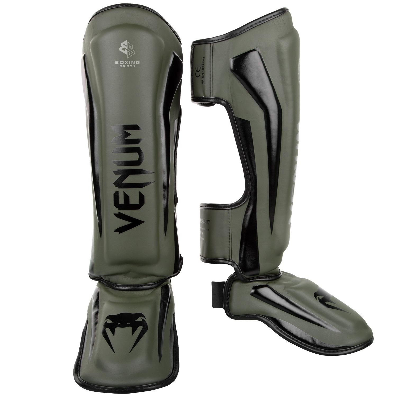 Bảo Hộ Chân Venum Elite Standup Shinguards - Khaki/Black