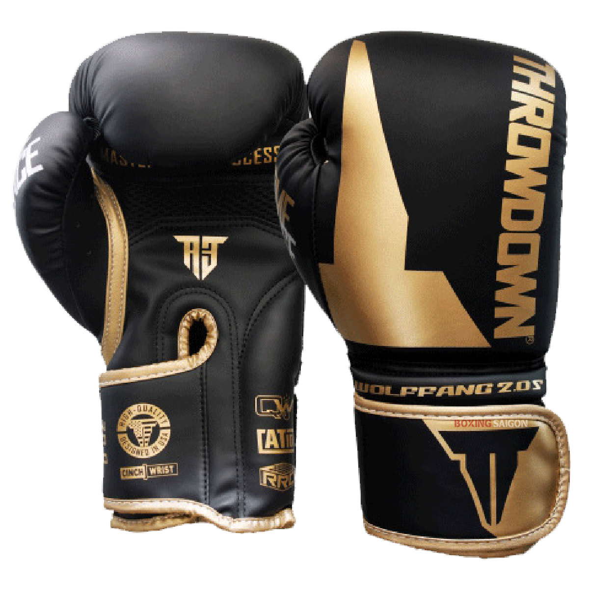 GĂNG TAY THROWDOWN WOLF FANG 2.0S BOXING GLOVES - BLACK/GOLD