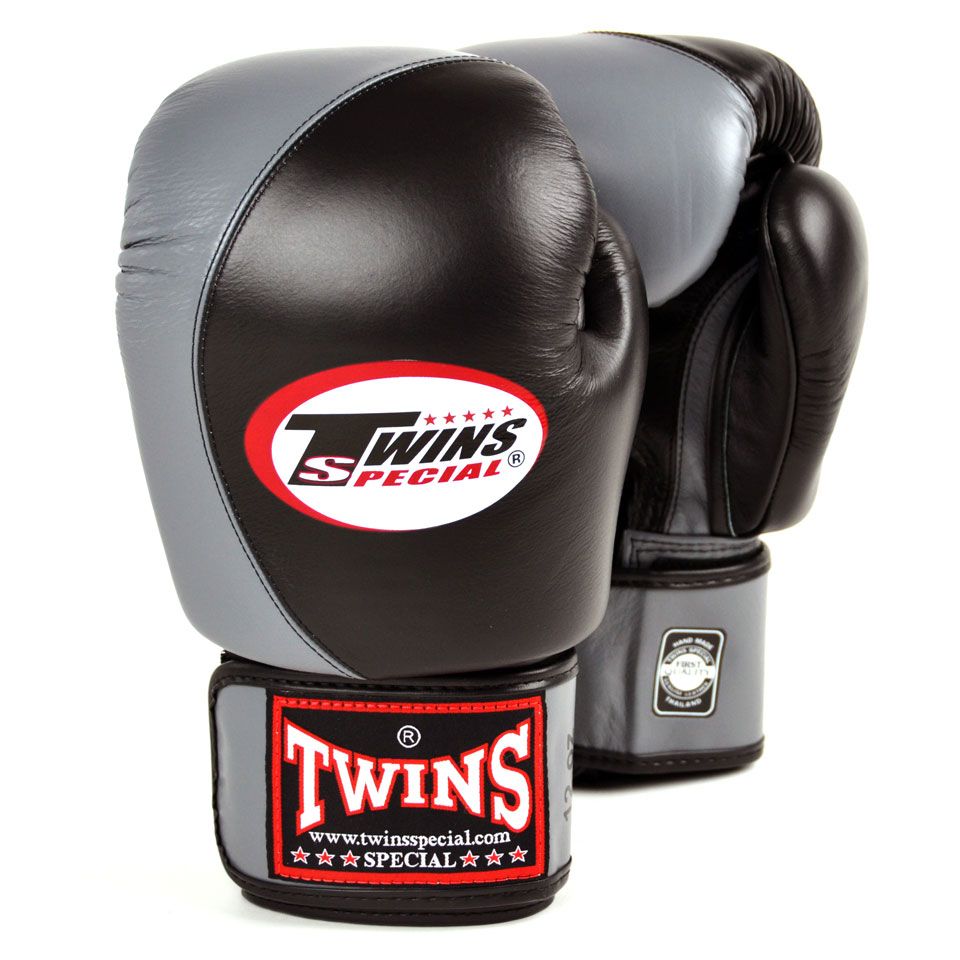 Găng Tay Twins BGVL-8 Velcro Boxing Gloves - Black/Grey