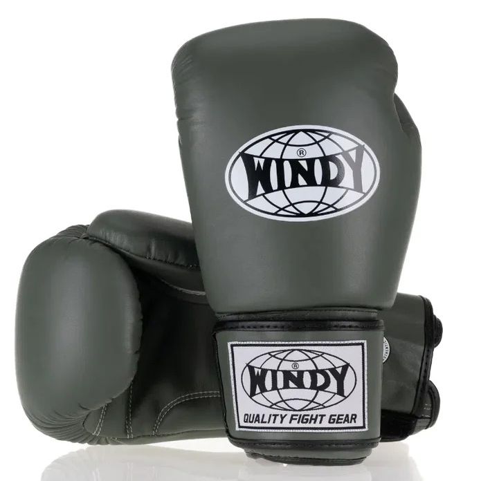 Găng Tay Windy Classic Leather Boxing Gloves - Army Green